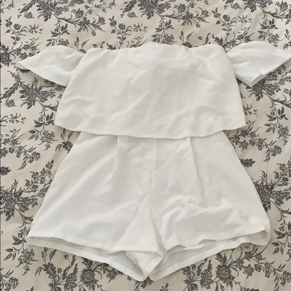 White off the shoulder romper